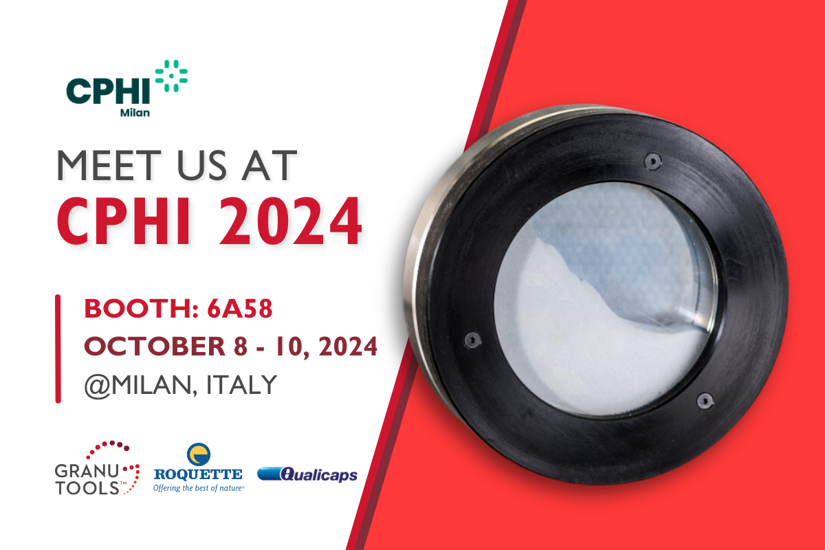 banner of Granutools to share that Granutools will attend CPHI 2024 from October 8 to 10 in Milan, Italy